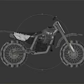 Modern White and Gray Off Road Motorcycle With Large Tires and Reflective Surface