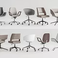 Stylish Office Chairs With Various Modern Designs And Ergonomic Features For Workspace 3d model