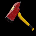 Firefighting Equipment Fire Axe Featuring Red Blade And Yellow Handle Design