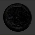 Hand Carved Dark Stone Bowl Shaped Sculpture With Textured Surface