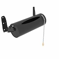 Black Cylindrical Wall Mounted Towel Holder With Chain For Bathroom Use