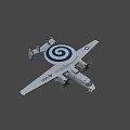 Fighter Jet With Radar Dome Twin Propellers White Fuselage And Number 600 Design