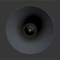 Professional Computer Speaker Featuring Gray Megaphone Design And 3D Rendered View