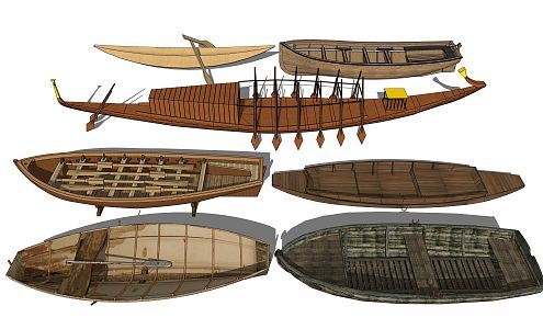 Modern Wooden Boat 3d model