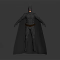 Batman Character Design In Gray Suit With Black Cape And Yellow Utility Belt