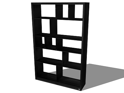 Black Modern Bookcase With Open Shelf Design And Multiple Storage Spaces For Home Office 3d model