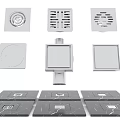 Bathroom Accessories Floor Drains And Drain Covers With Square And Circular Design Stainless Steel Material