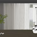 Modern Curtain Aquatic Plant Floor Lamp Side Table Floor 3d model