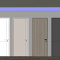Modern Interior Hinged Doors With White Light Gray Wood Grain And Dark Gray Designs