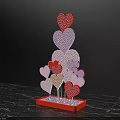 Romantic Photo Spot With Colorful Sparkling Heart Decorations On Red Base