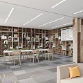 Reading Room Library Bookshelf 3d model