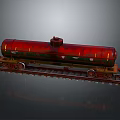 Industrial Red Tank Car on Rail Tracks for Industrial Transport