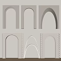 Modern Arched Decorative Wall Elements With Stylish Geometric Designs 3d model