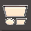 Sleek Modern Square And Round Flush Mount Ceiling Lights With LED Illumination 3d model