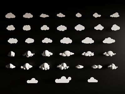 Clouds White Clouds Wall Decoration Wall Decoration Pendant 3d model