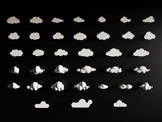 Clouds White Clouds Wall Decoration Wall Decoration Pendant 3d model