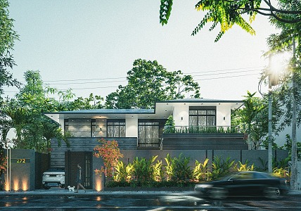 Modern single-family villa homestay self-built 3d model