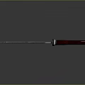 Artisan Crafted Knife With Patterned Blade Red Handle And Metal Guard
