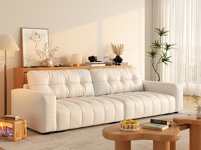 modern living room cream living room model