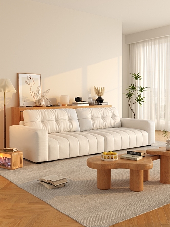 modern living room cream living room 3d model