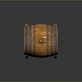 Elegant Decorative Wooden Barrel Ornament With Black Stripes Stand And Top Knob