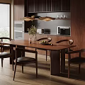 Bright Restaurant Dining Area With Wooden Table Black Leather Chairs And Fruit Decor
