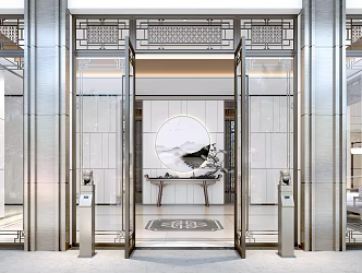 New Chinese Hall Hotel Lobby 3d model
