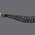Traditional Handmade Curved Knife With Leather Wrapped Handle And Perforated Metal Blade
