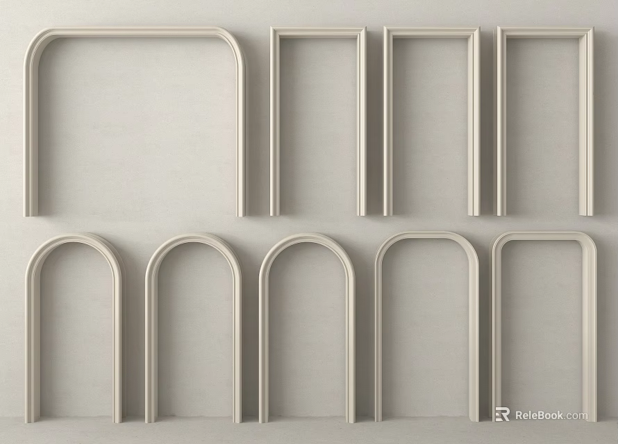 Modern Decorative Components With Arched And Rectangular Shapes And Neat Arrangement 3d model 