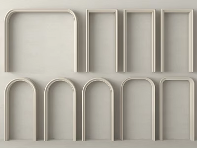 Modern Decorative Components With Arched And Rectangular Shapes And Neat Arrangement 3d model