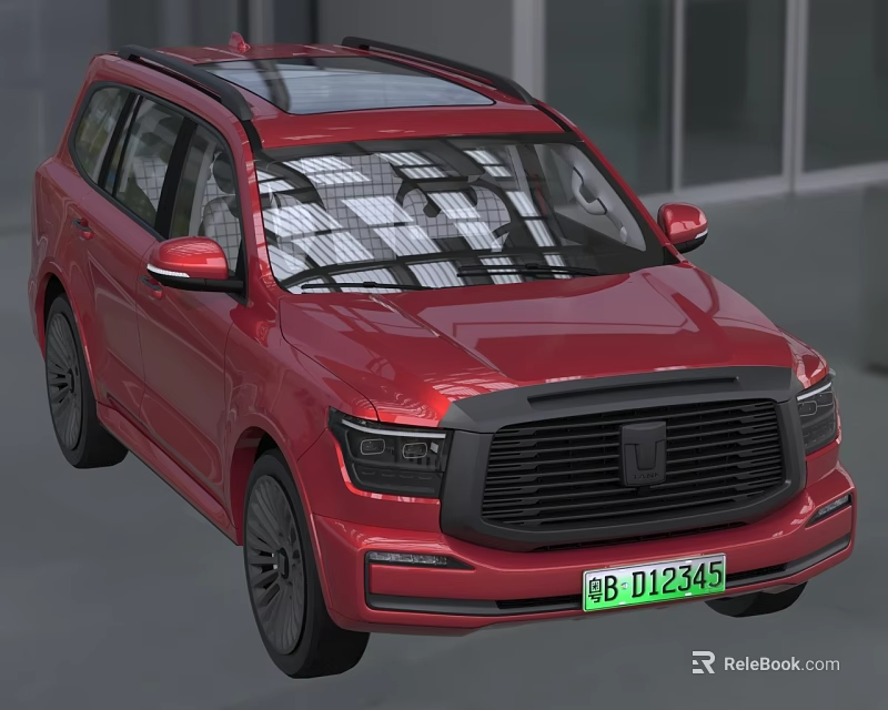 Red SUV Car With Sleek Exterior Design 3d model 