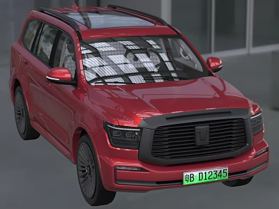 Red SUV Car With Sleek Exterior Design 3d model