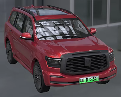 Red SUV Car With Sleek Exterior Design 3d model