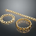 Gold Chain Accessories For Daily Life With Metallic Link Designs And Shiny Finish