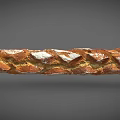 Freshly Baked Traditional French Baguette With Crusty Surface Braided Pattern And Flour Dusting