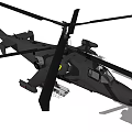 Black Military Attack Helicopter With Weapons And Rotors Design