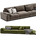 Comfortable Modern Sofa Designs With Gray Green Upholstery And Decorative Pillows