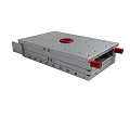 Industrial Silver Metal Platform With Red Handles And Multiple Holes Design