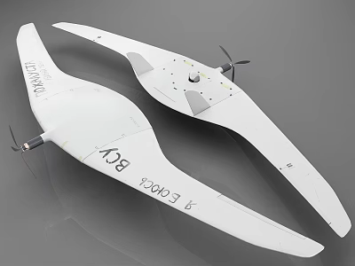 White Drone With Long Wings And Aerodynamic Sleek Structure Design Features 3d model