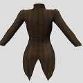 Brown Leather Bodice With White Fur Lining And Front Lacing Details Long Sleeves
