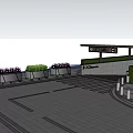 Architectural Site Plan With Road Layout Green Lawn And Building Structures