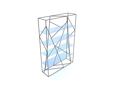 Modern Geometric Shelving Unit With Open Minimalist Structure And Multiple Layers 3d model