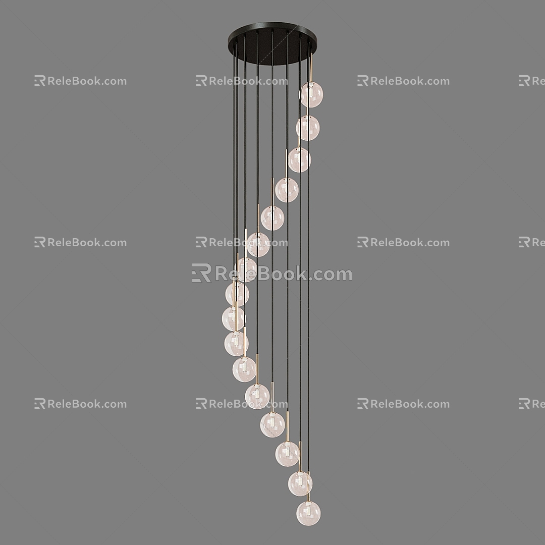 Modern Minimalist Chandelier Chandelier Simple Chandelier 3d model