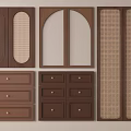 Stylish Wooden Cabinet Door and Drawer Components Featuring Various Textured and Arched Designs