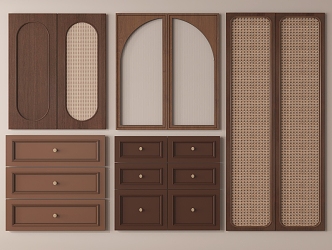 Mid-ancient style wardrobe door combination door panel wardrobe door 3d model