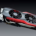 High Performance ASUS ROG Gaming Graphics Card With Dual Fans Red Black Design