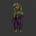 Game and Movie Character With Green Skin Goggles Purple Striped Pants And Green Vest