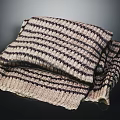 Cozy Knitted Striped Scarf In Beige And Dark Brown For Winter Fashion Accessory