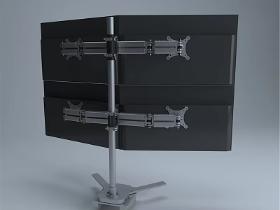 Iron Art Multi Screen Monitor Stand With Adjustable Arms And Stable Tripod Base 3d model