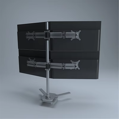Iron Art Multi Screen Monitor Stand With Adjustable Arms And Stable Tripod Base 3d model